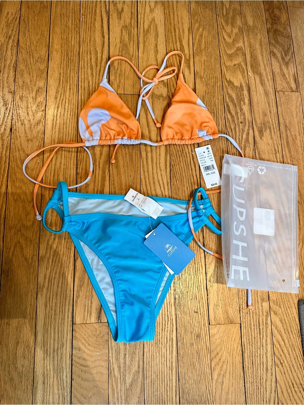 Aqua and Orange Bikini (read description)